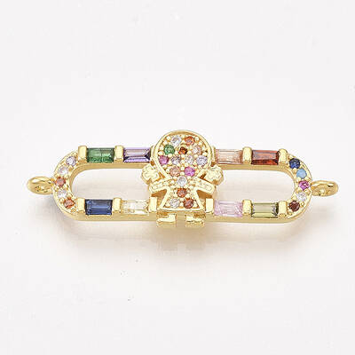 Brass Micro Pave Cubic Zirconia Links