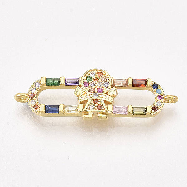 Brass Micro Pave Cubic Zirconia Links