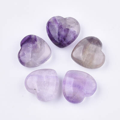 Natural Amethyst Heart Love Stone