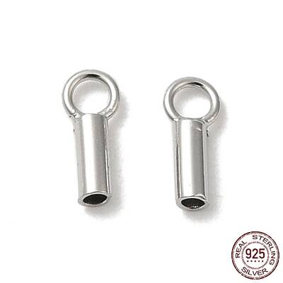 Anti-Tarnish Rhodium Plated 925 Sterling Silver Cord Ends