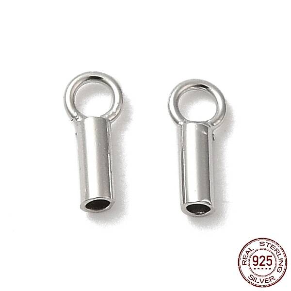 Anti-Tarnish Rhodium Plated 925 Sterling Silver Cord Ends