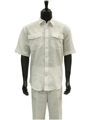 Mens White Linen Suit