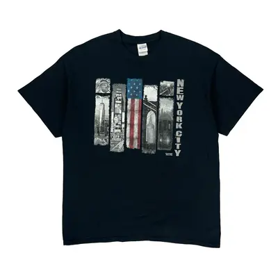 New York City Gildan Graphic T-Shirt - XL Black Cotton