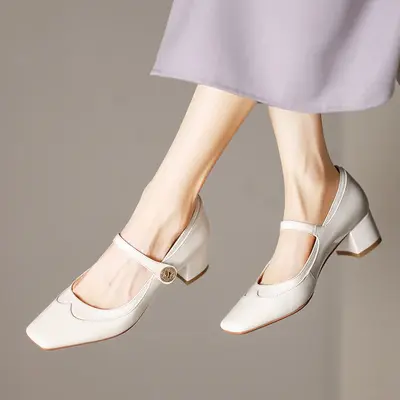 CHIKO Mckena Square Toe Block Heels Mary Jane Shoes