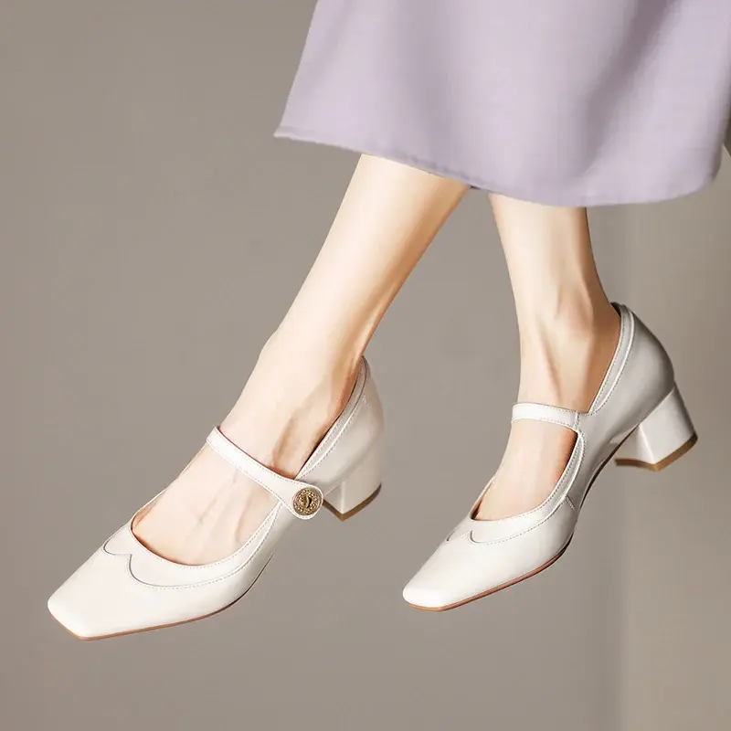 CHIKO Mckena Square Toe Block Heels Mary Jane Shoes