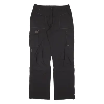 QUECHUA Cargo Zip-off Womens Trousers Black Regular Straight W29 L29