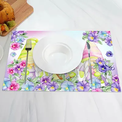 Purple Red Blue Floral Dwarf Set Of 4 Placemats - Aperturee