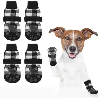 Adjustable Pet Socks, 4 Counts/set Breathable Non-slip Pet Socks, Comfortable & Durable Pet Socks, Pet Supplies for Dogs & Ca...