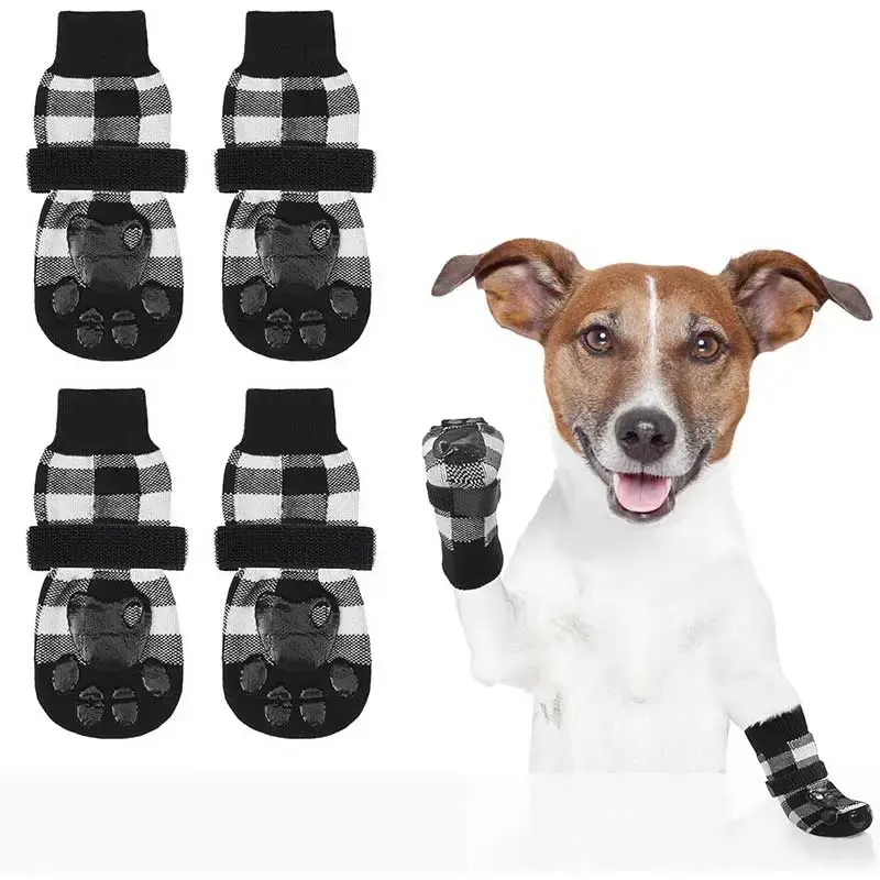 Adjustable Pet Socks, 4 Counts/set Breathable Non-slip Pet Socks, Comfortable & Durable Pet Socks, Pet Supplies for Dogs & Ca...
