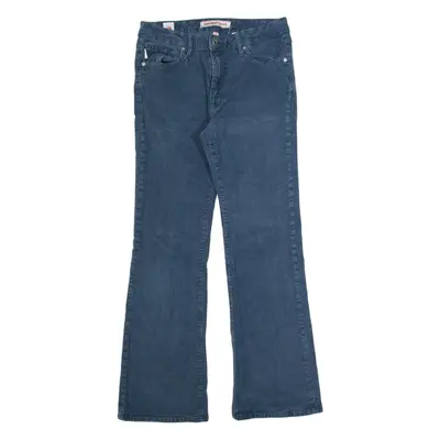 SUPERDRY Womens Corduroy Trousers Blue Regular Bootcut W30 L31