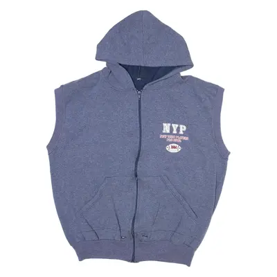 New York Player Pro Bowl Mens Blue Hoodie Full Zip USA M