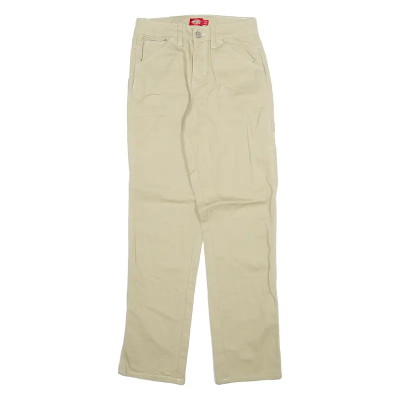DICKIES Carpenter Womens Trousers Beige Regular Straight W26 L31