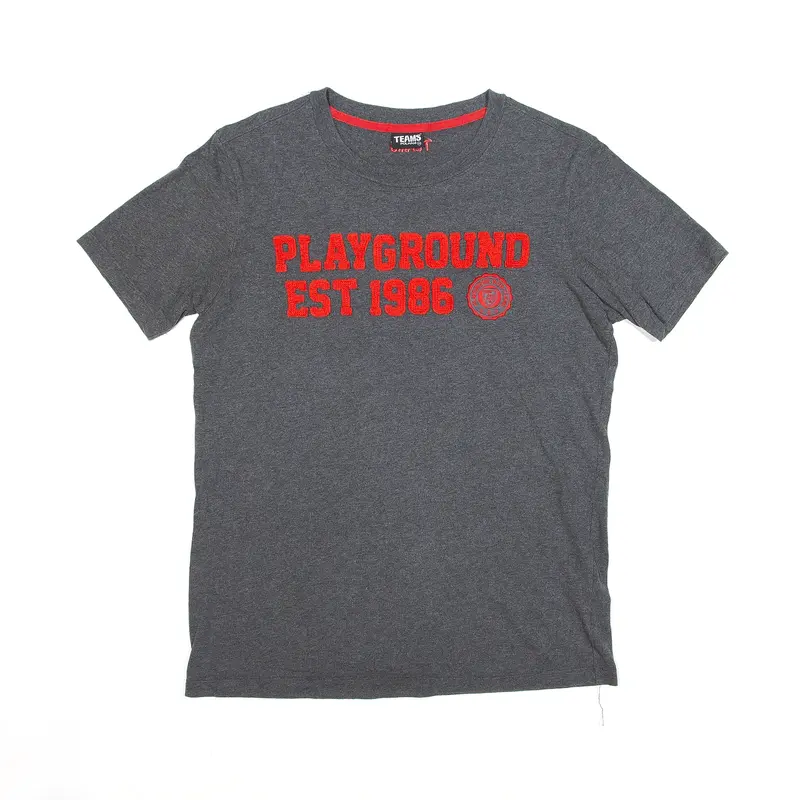 TEAMS POLHAM Playground T-Shirt Grey Short Sleeve Mens L