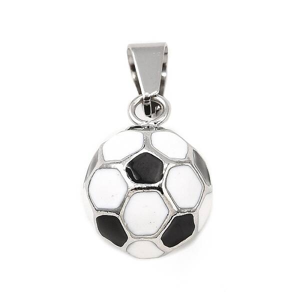 Football 304 Stainless Steel Enamel Pendants