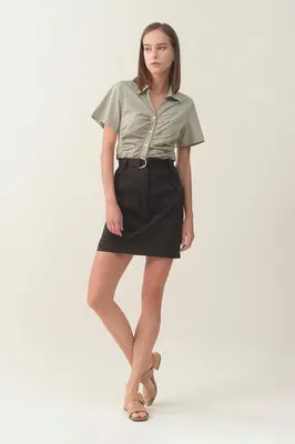 Slim Ruched Shirt - Laurel | Size: M