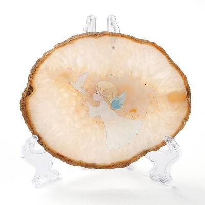 Printed Natural Agate Slice Stone Ornament