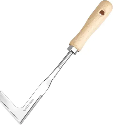 Crack Weeder Crevice Weeding Tool Stainless Steel Manual Weeder Beech Handle Gardening Tool