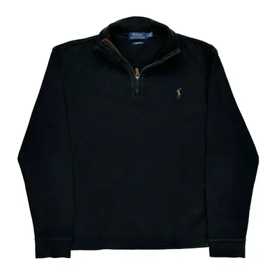 Ralph Lauren 1/4 Zip - Medium Black Cotton