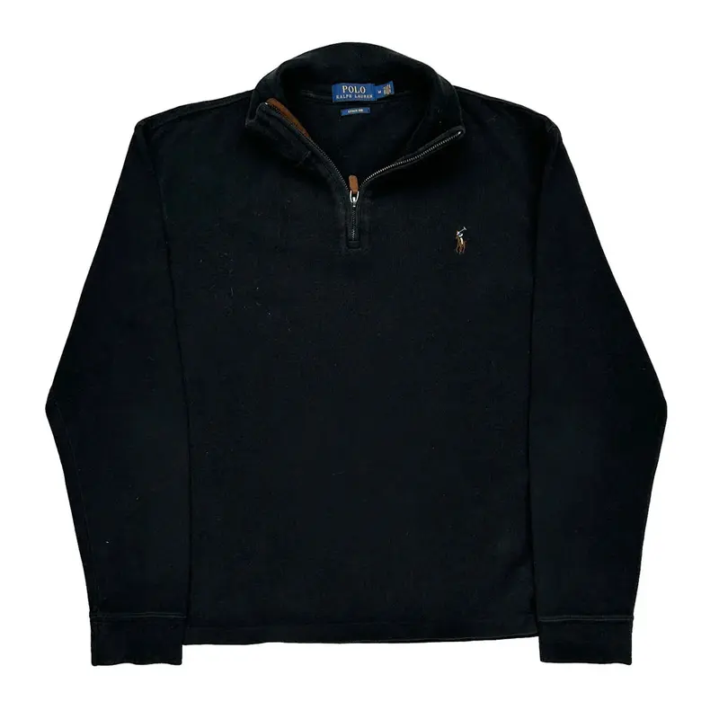 Ralph Lauren 1/4 Zip - Medium Black Cotton