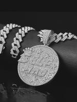 Rhinestone Letter Pendant Necklace, Punk Style Cuban Chain Necklacefor Party, Daily Decor, Trendy All-match & Exquisite Rhine...