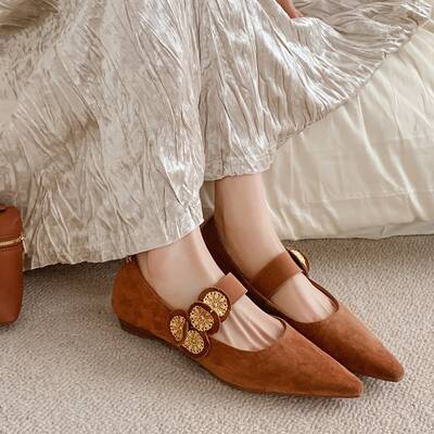 CHIKO Rosemary Pointy Toe Block Heels Mary Jane Shoes