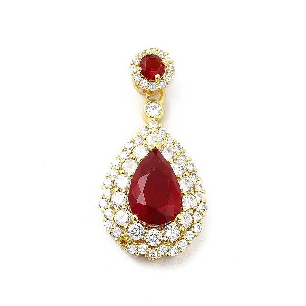 Brass Micro Pave Clear Cubic Zirconia Pendants