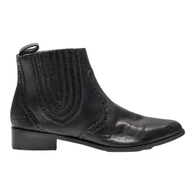 MELVIN & HAMILTON Brogue Chelsea Boots Black Leather Womens UK 5