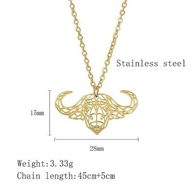 Stainless Steel Geometric Artistic Hollow Animal Pendant Necklaces