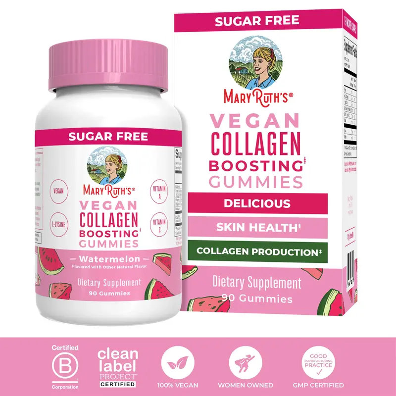 MaryRuth's Collagen Boosting Gummies - Vegan Collagen for Women & Men - Skin Care - Lysine, Vitamin C, Vitamin A, Amla - Glut...