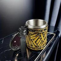 Vintage Bullet Pattern Beverage Mug, 450ml/15.2oz Stainless Steel Beer Mug, Drinking Cup for Home Kitchen, Summer Gifts, Gift...