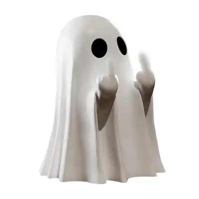 Halloween Ghost Figurine-Spooky Resin Middle Finger Ghost Statue, Cute Ghost Decor for Halloween Decorations, Porch and Indoo...