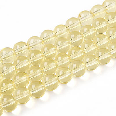 Baking Paint Transparent Glass Beads Strands