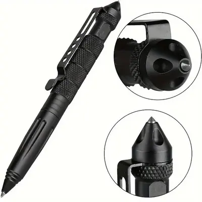 Military Tactical Pen, Tungsten Steel Aluminum Glass Breaker Multitool Pen, Multifunctional Survival Defense Emergency Tool, ...