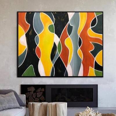 Large Art Human Acrylic Painting Canvas Original Colorful Artwork Modern Figurative  Wall Art For Office Decor | SOUL REFLECT...
