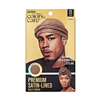 KISS Colors & Care Premium Satin-Lined Halo Turban, Taupe