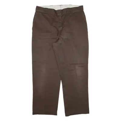 DICKIES Workwear Mens Trousers Brown Regular Straight W38 L31