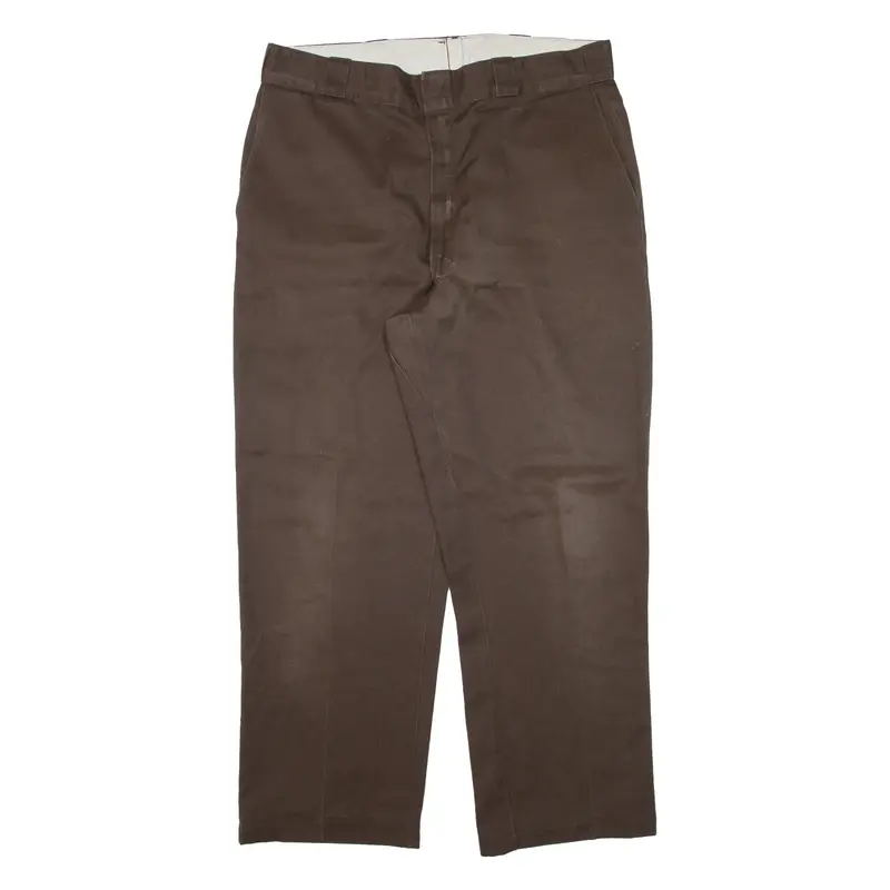 DICKIES Workwear Mens Trousers Brown Regular Straight W38 L31