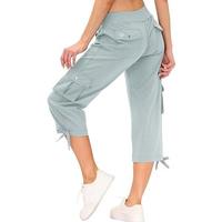 MoFiz Women's Cargo Capris Hiking Pants Lightweight Quick Dry Outdoor Athletic Travel Casual Loose Comfy Cute Pockets