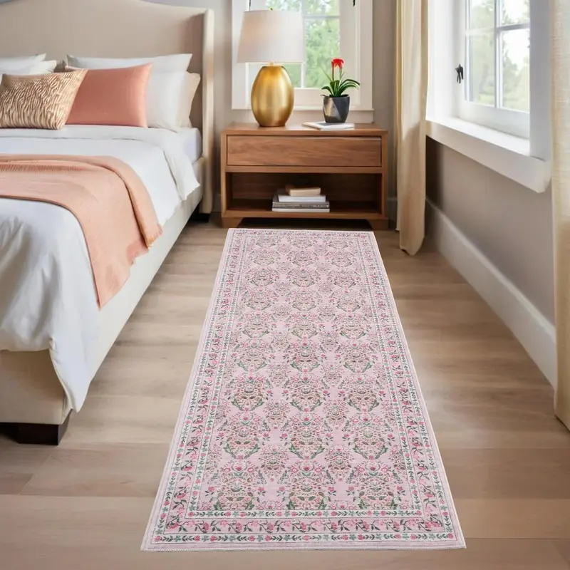 Garvee Washable Area Rug Soft Low Pile Vintage Indoor Carpet for Living Room Bedroom Dining Room Non Slip Distressed Rugs