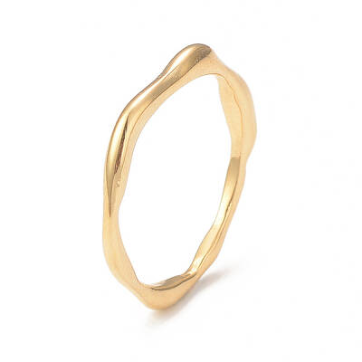 Ion Plating(IP) 304 Stainless Steel Twist Finger Ring for Women