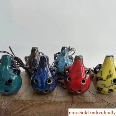 Creative Ceramic Piccolo, Small Double Ears Ceramic Flute, Vintage Musical Instrument Accessories for Kids & Adults