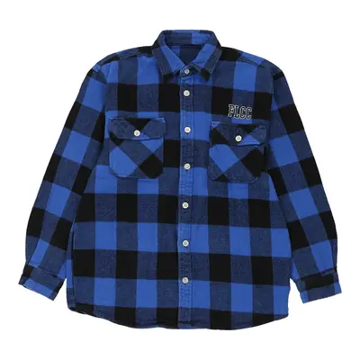 FLCC Unbranded Checked Flannel Shirt - Large Blue Cotton