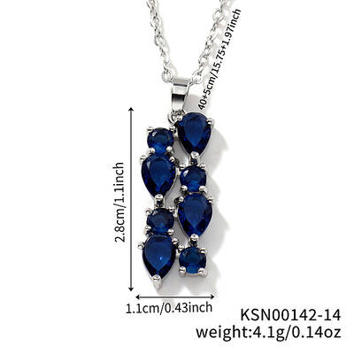 Brass Cubic Zirconia Long Tassel Pendant Necklaces for Fashionable Statement Style