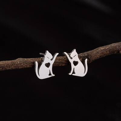 Stainless Steel Small Animal Stud Earrings for Women