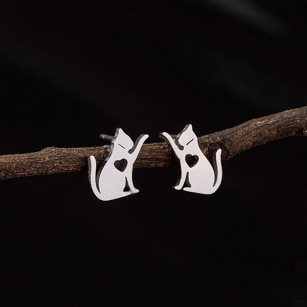 Stainless Steel Small Animal Stud Earrings for Women