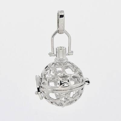 Brass Hollow Round Cage Pendants