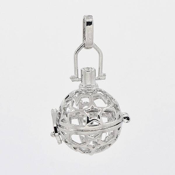 Brass Hollow Round Cage Pendants