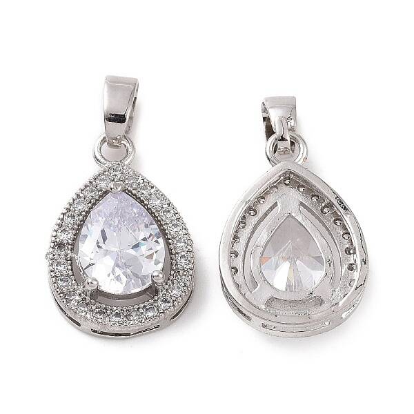 Brass Micro Pave Cubic Zirconia Pendants