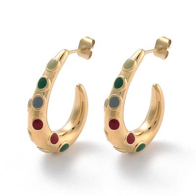 Ion Plating(IP) 304 Stainless Steel Stud Earrings