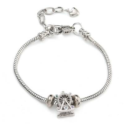Brass Micro Pave Cubic Zirconia European Bracelets